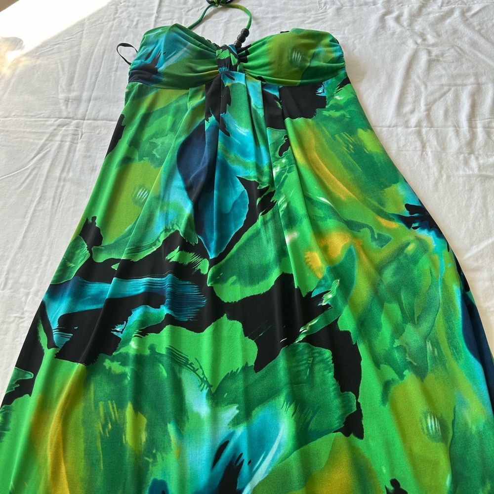 Enfocus Studio Green and Black Dress